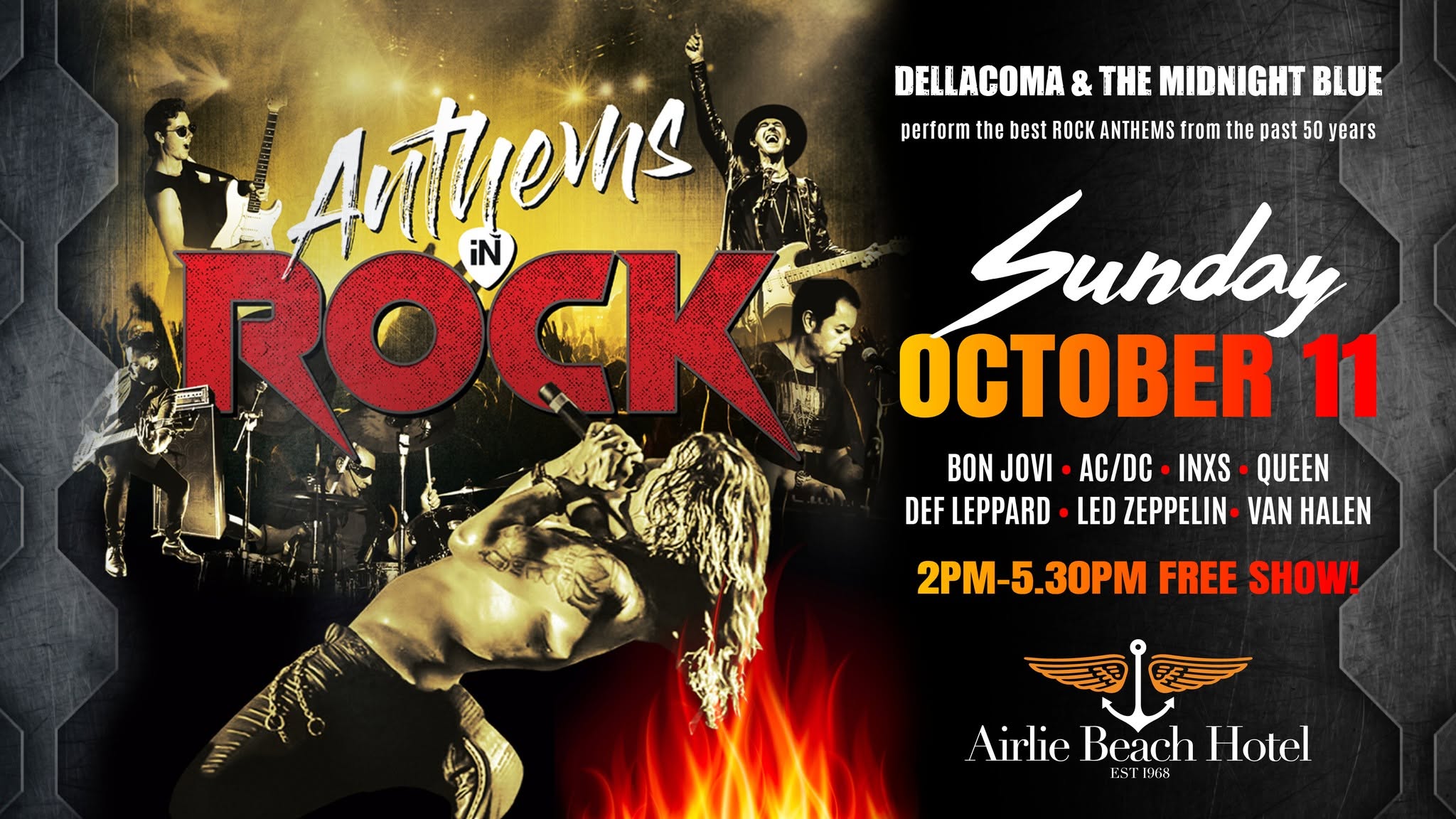 Event Poster for Anthems In Rock | Airlie Beach | EventsontheHorizon.com