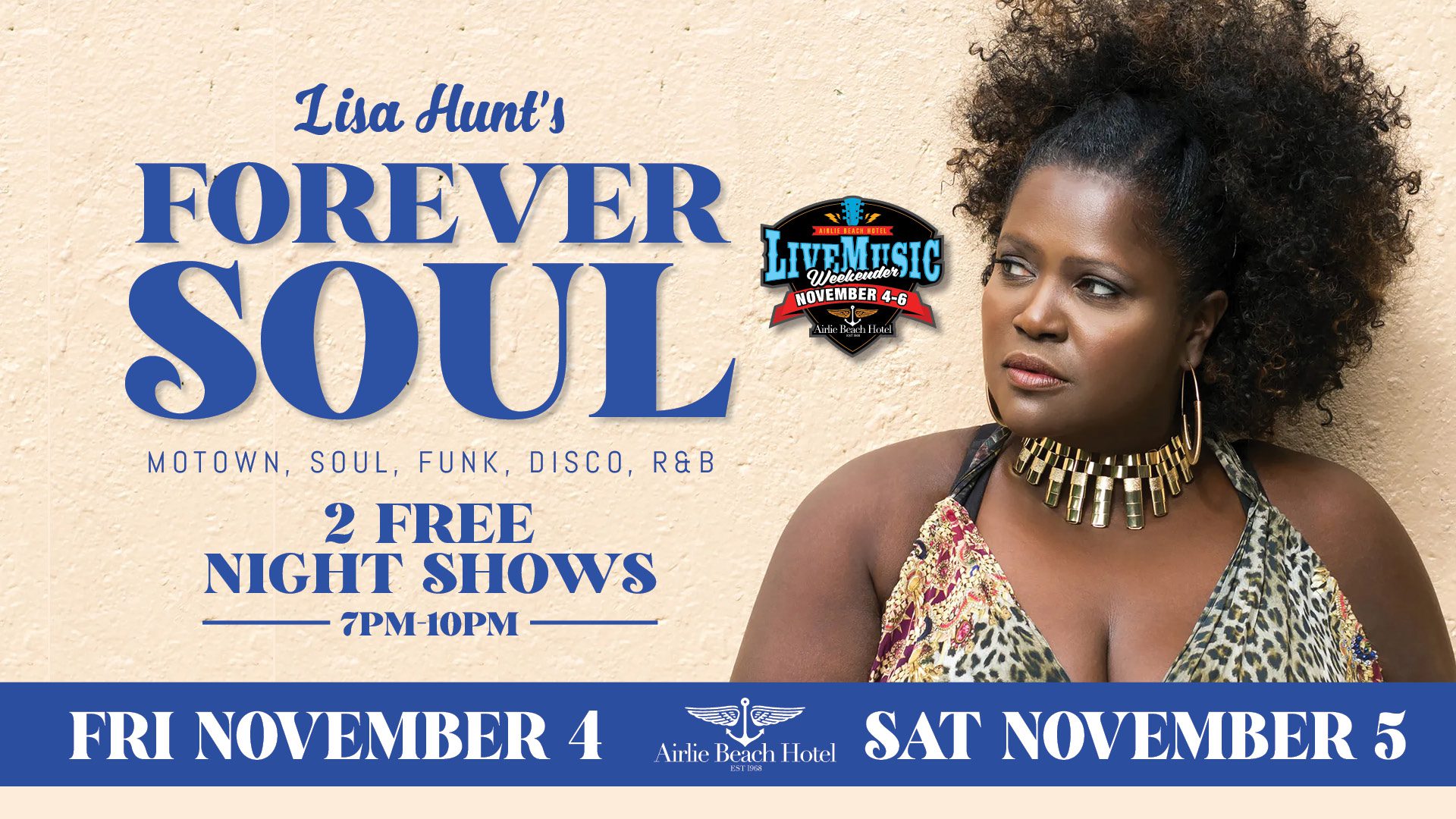 Event Poster for Lisa Hunt’s – Forever Soul | Airlie Beach | EventsontheHorizon.com