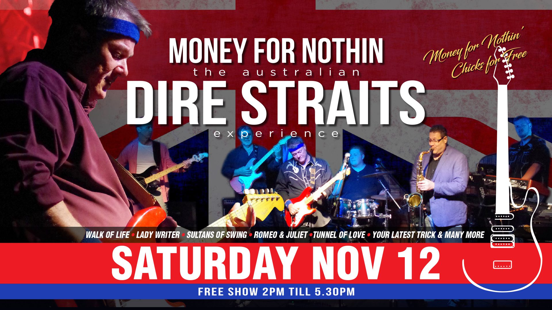 Event Poster for Money For Nothin – Dire Straits Experience | Airlie Beach | EventsontheHorizon.com
