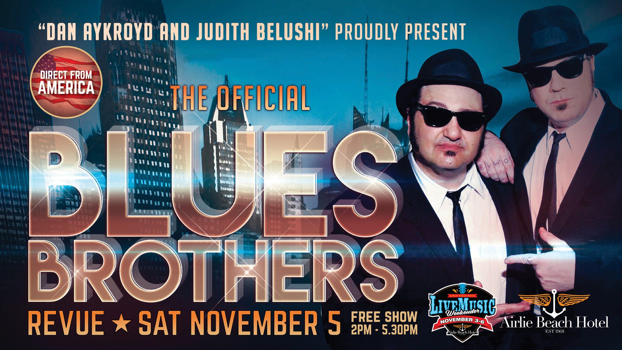 Event Poster for The Official Blues Brothers Revue | Airlie Beach | EventsontheHorizon.com