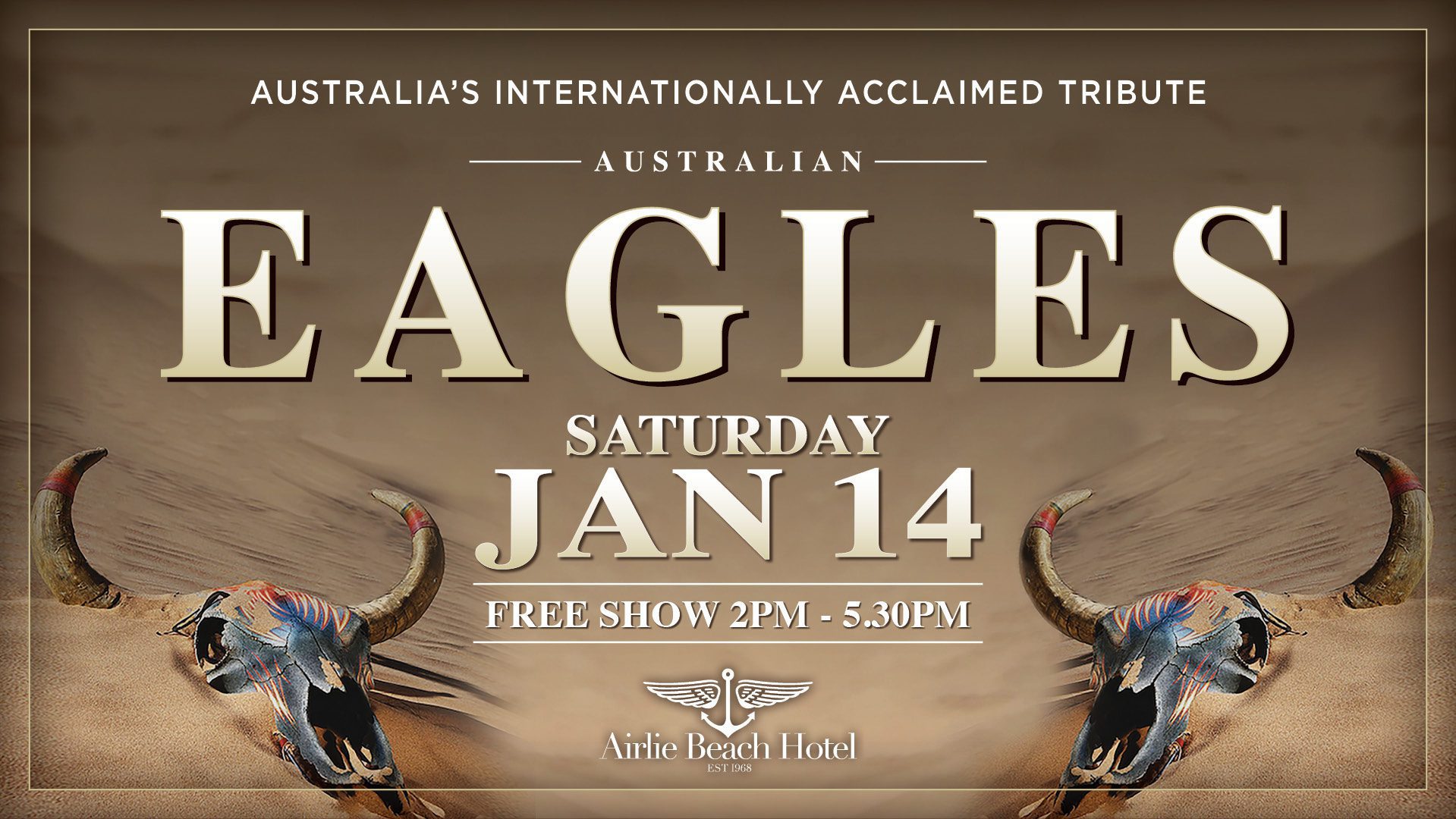 Event Poster for The Australian Eagles Show | Airlie Beach | EventsontheHorizon.com