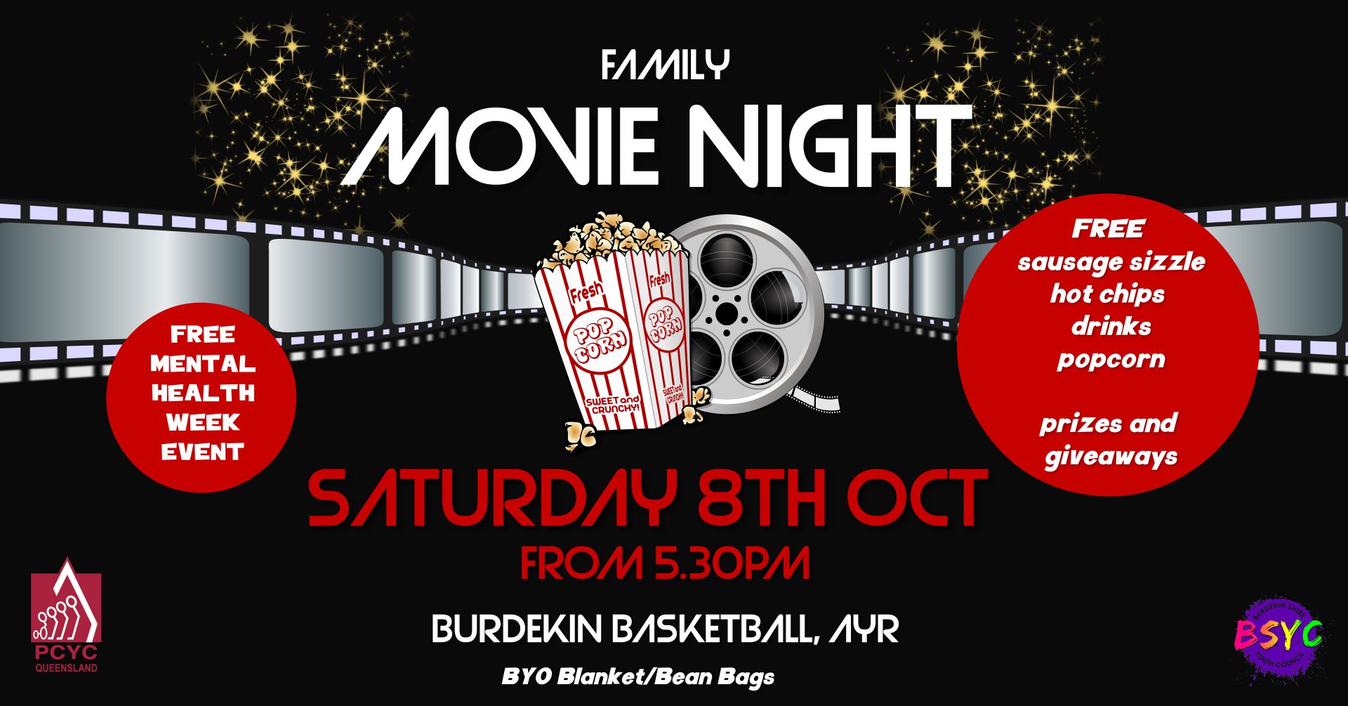 Event Poster for Family Movie Night @ Burdekin Basketball | Ayr | EventsontheHorizon.com
