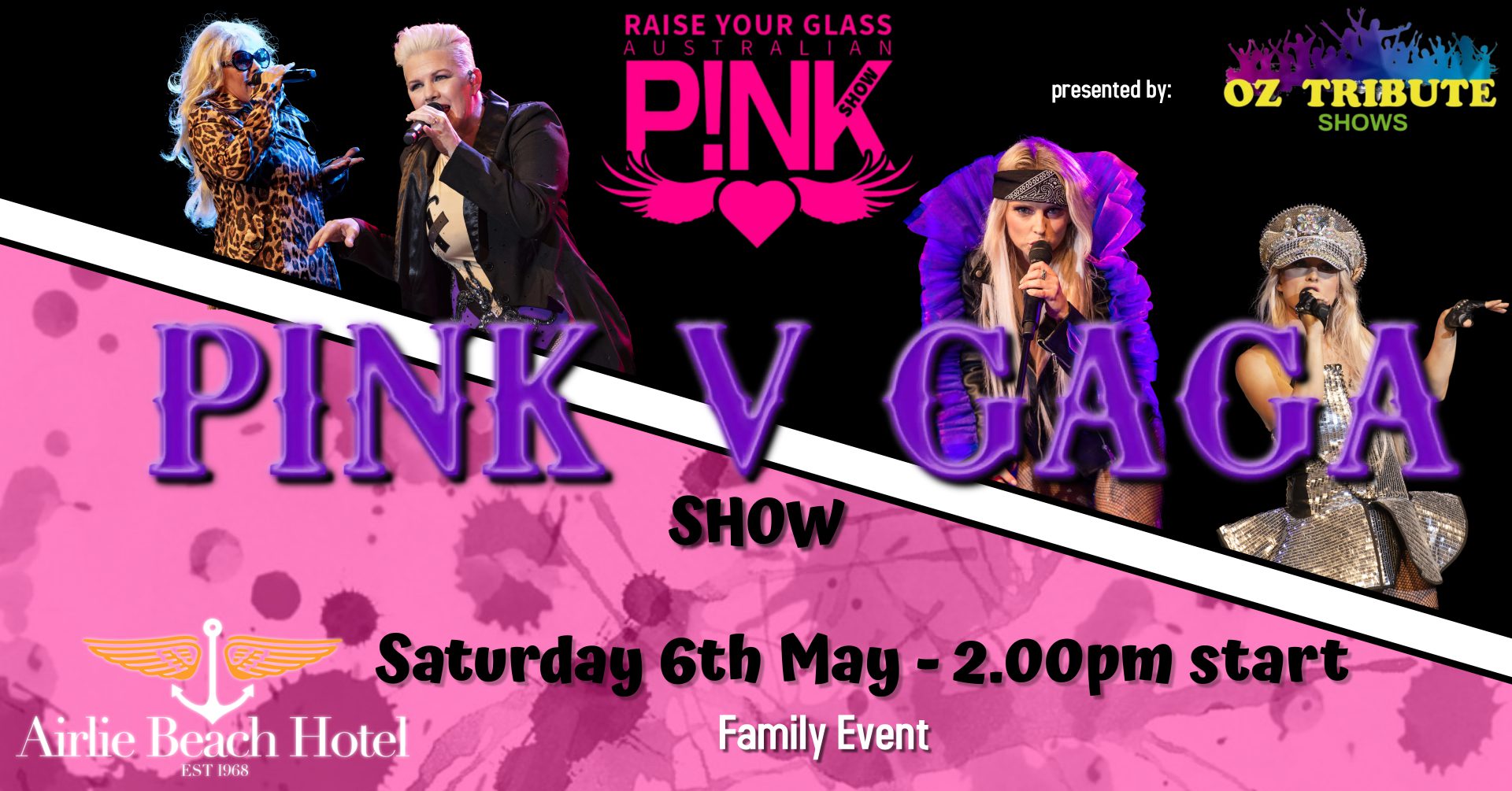 Event Poster for Pink V Gaga – Oz Tribute Show | Airlie Beach | EventsontheHorizon.com