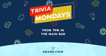 Event Card poster for Trivia Mondays at Grand View Hotel | Bowen