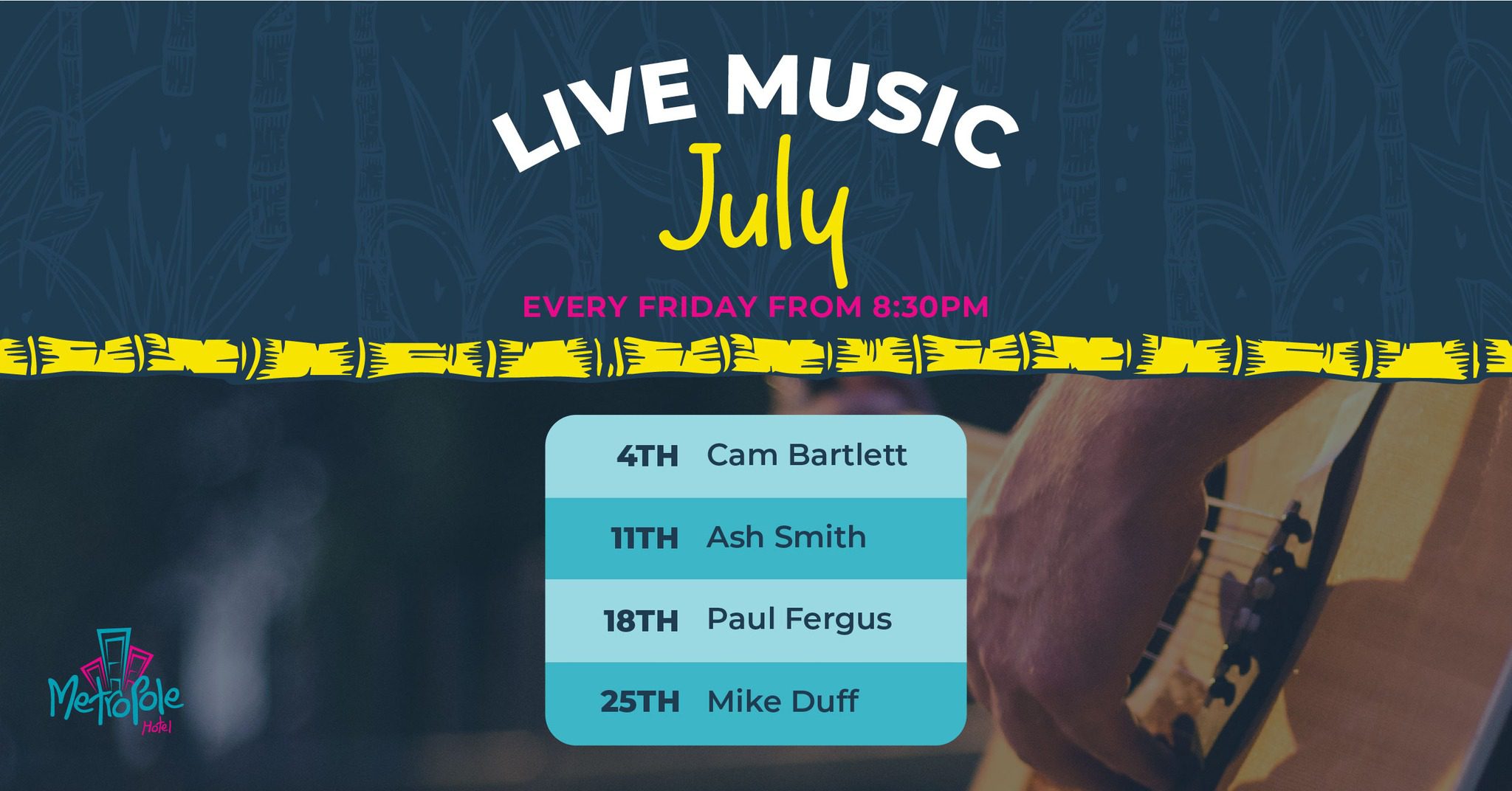 Event Poster for Live Music Fridays at the Met | Proserpine | EventsontheHorizon.com