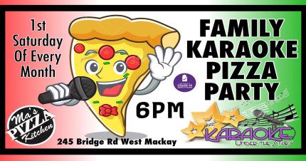 Event Card poster for Family Karaoke Pizza Party | Mackay