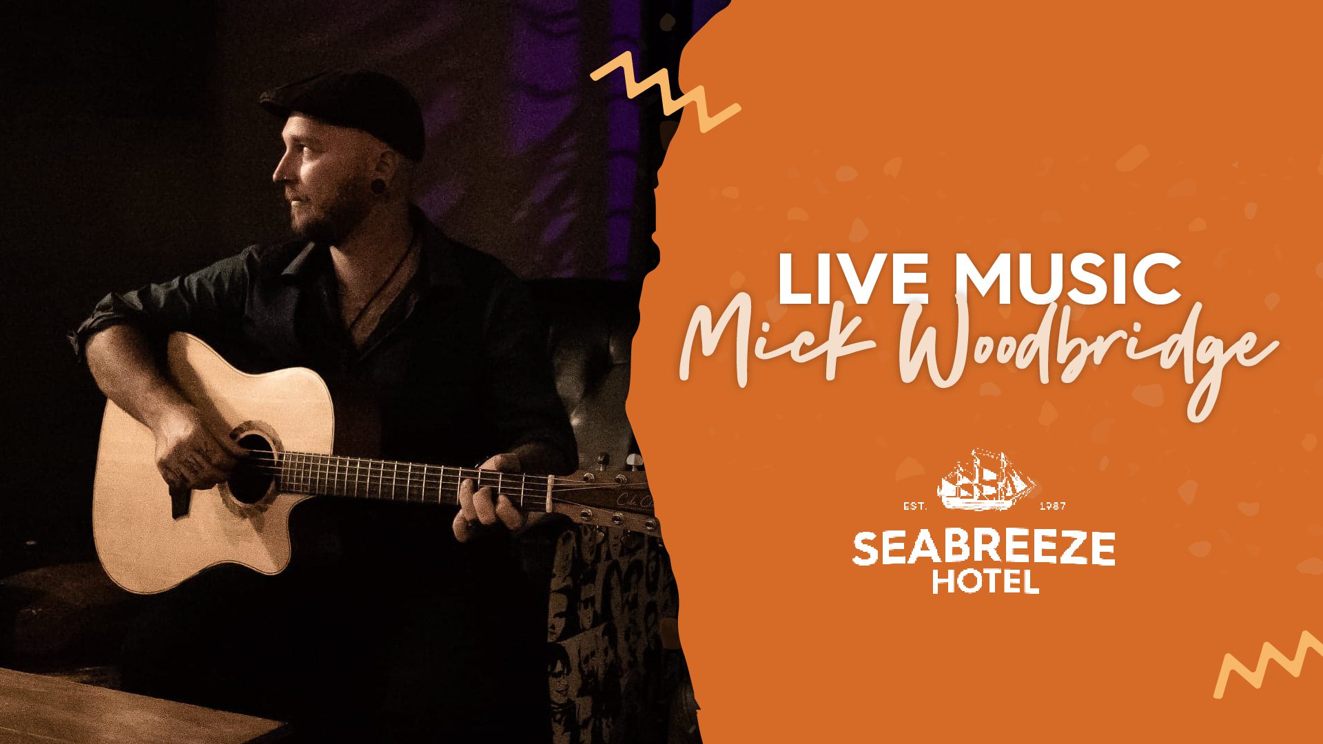 Event Poster for Mick Woodbridge (Live) @ Seabreeze Hotel | Mackay | EventsontheHorizon.com