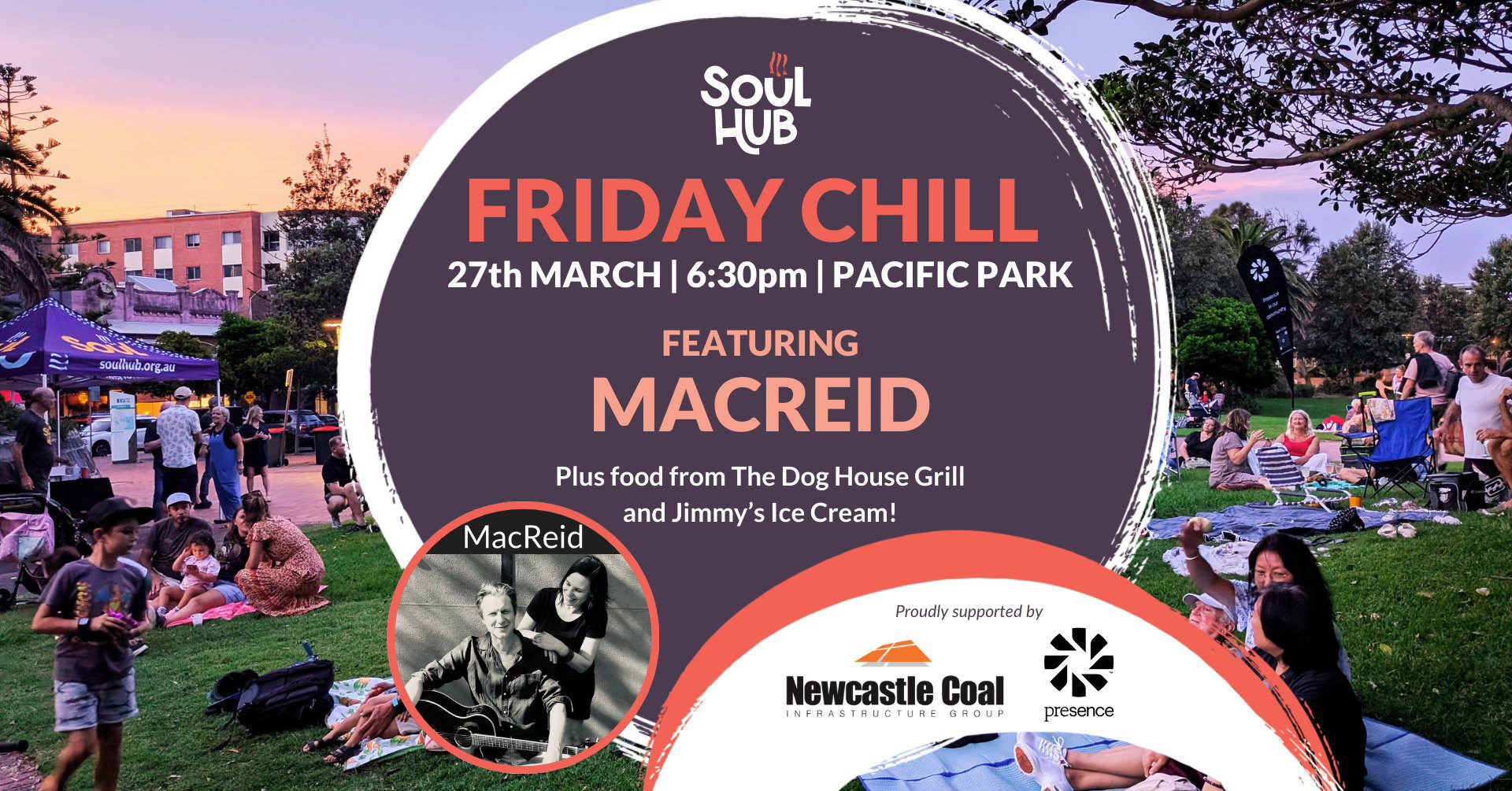 Event Poster for Friday Chill – MacReid | Newcastle | EventsontheHorizon.com