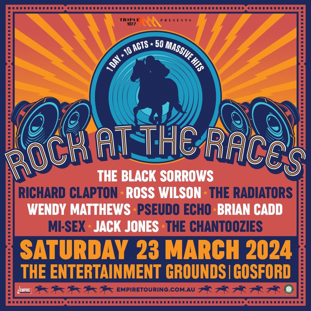 Event Poster for Rock at the Races 2024 | West Gosford | EventsontheHorizon.com