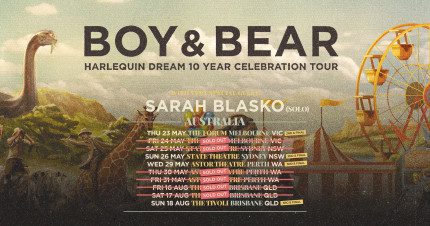 Event Card poster for Boy & Bear – Harlequin Dream 10 Year Celebration Tour | Sydney
