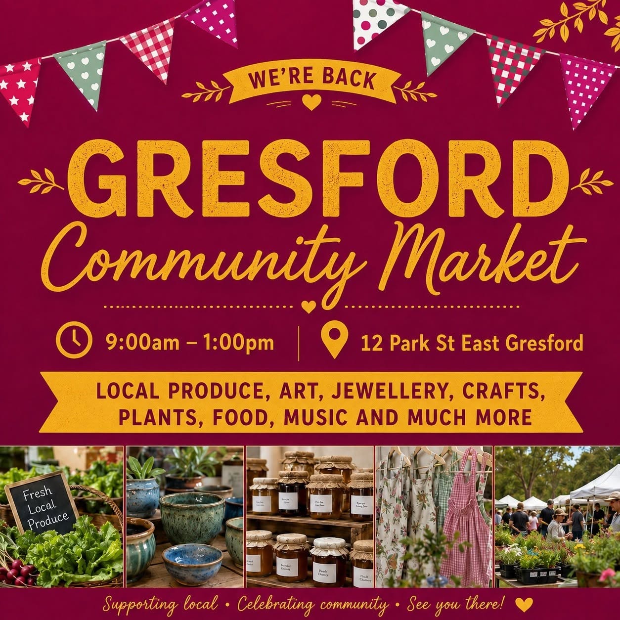Event Poster for Gresford Community Market | EventsontheHorizon.com