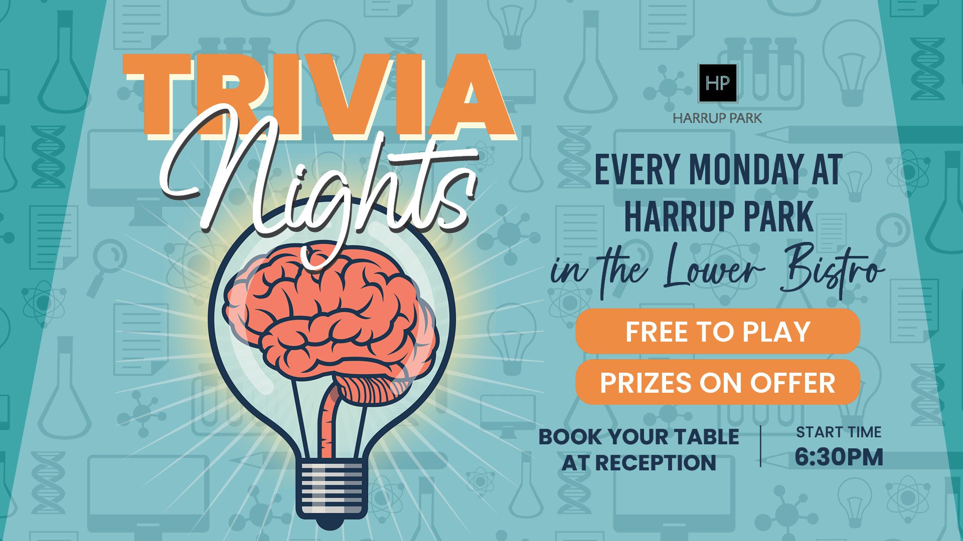 Event Poster for Trivia Night @ Harrup Park | Mackay | EventsontheHorizon.com