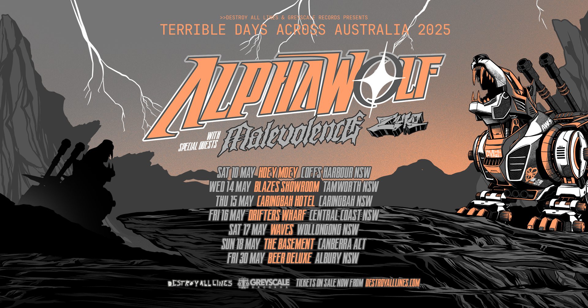 Whats on - Alpha Wolf – Terrible Days Across Australia Regional Tour ...