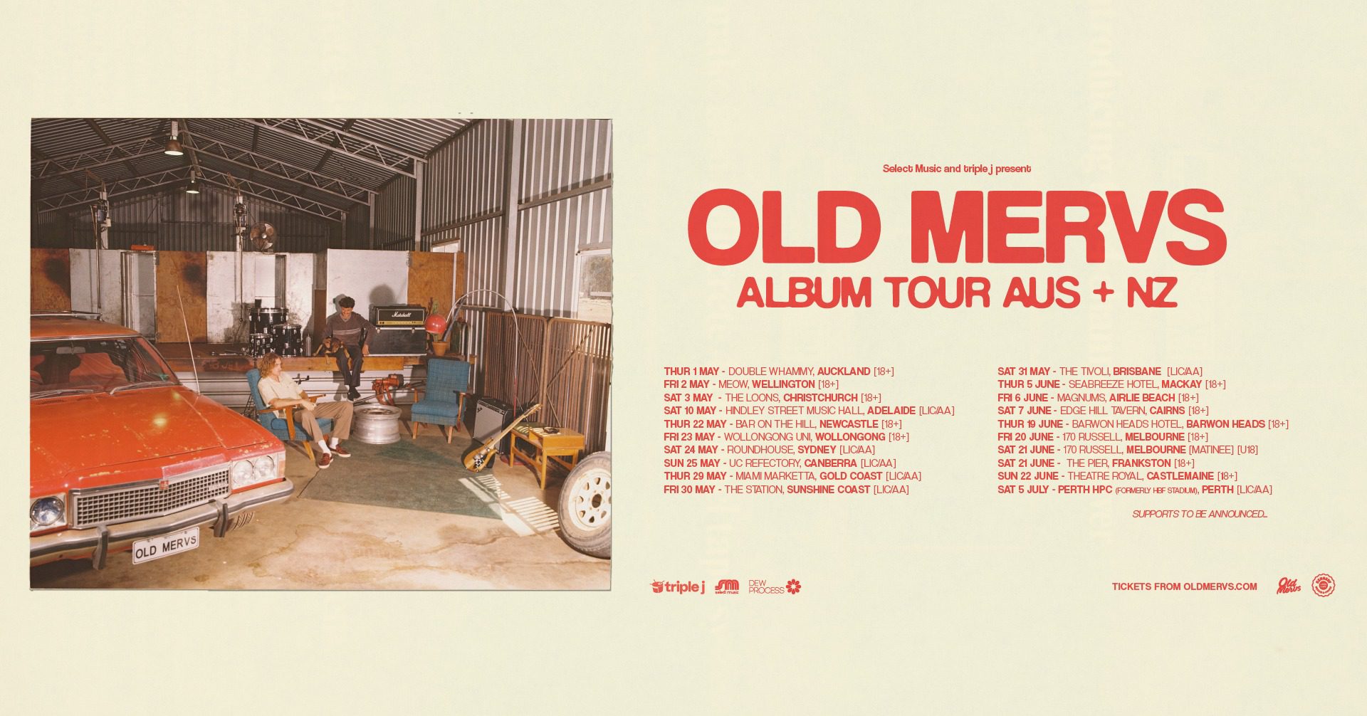 Event Poster for Old Mervs – Album Tour | Brisbane | EventsontheHorizon.com