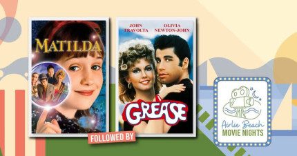 Event Card poster for Airlie Beach Movie Night – Matilda & Grease