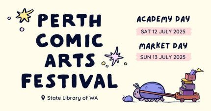 Event Card poster for Perth Comic Arts Festival