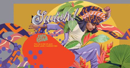 Event Card poster for Cairns Festival 2025 – SWISH