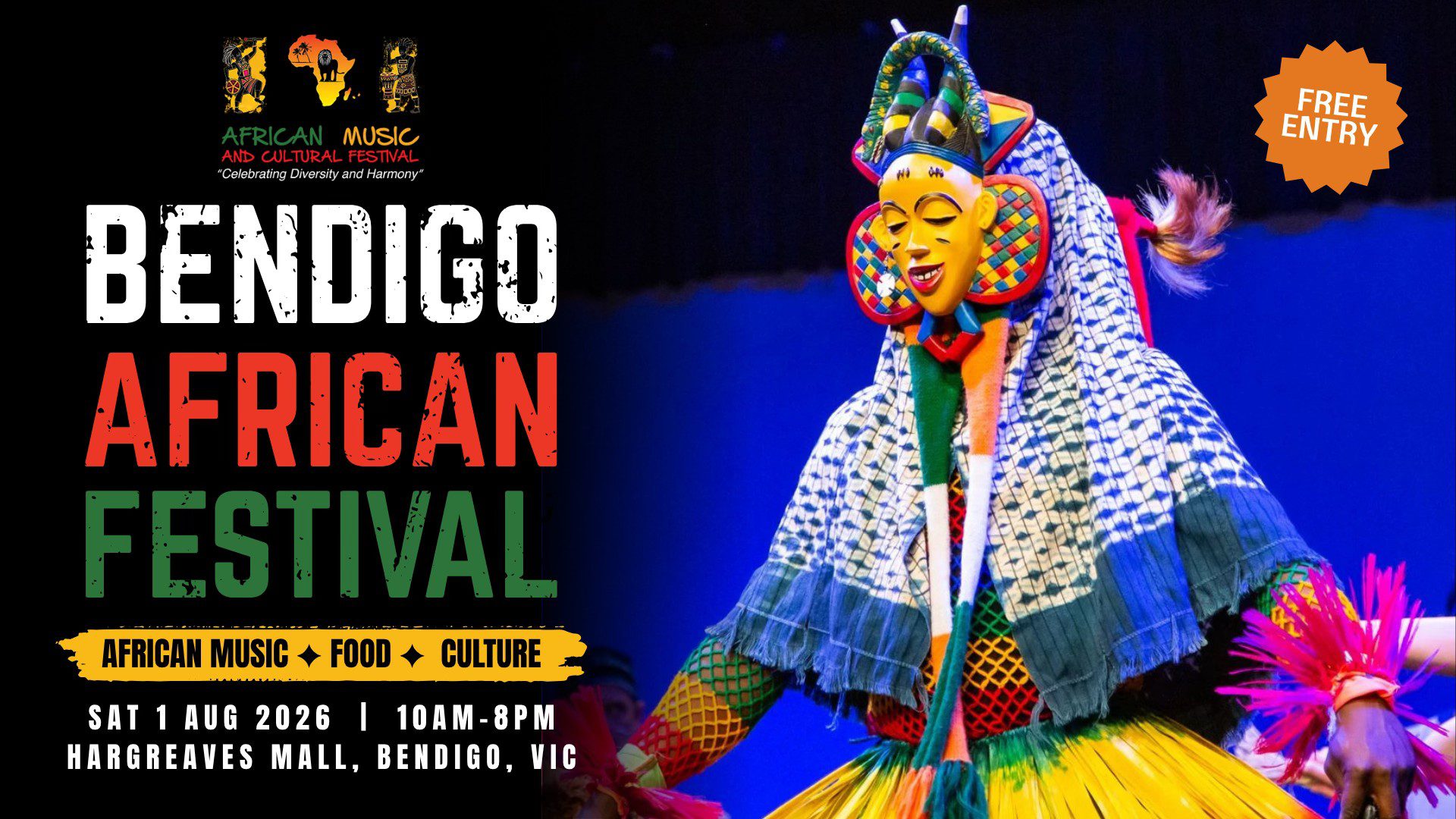 Event Poster for Bendigo African Festival | EventsontheHorizon.com