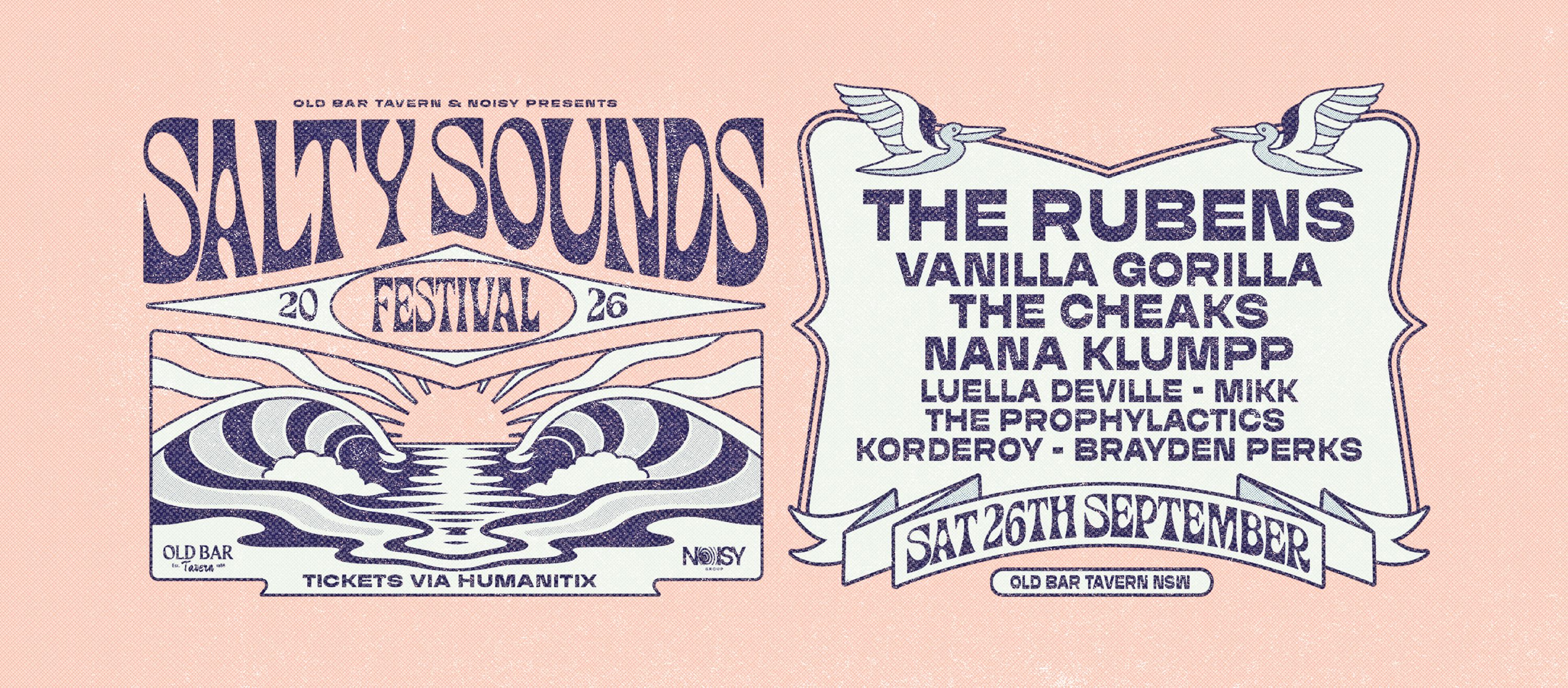 Event Poster for Salty Sounds Festival 2026 | Old Bar | EventsontheHorizon.com