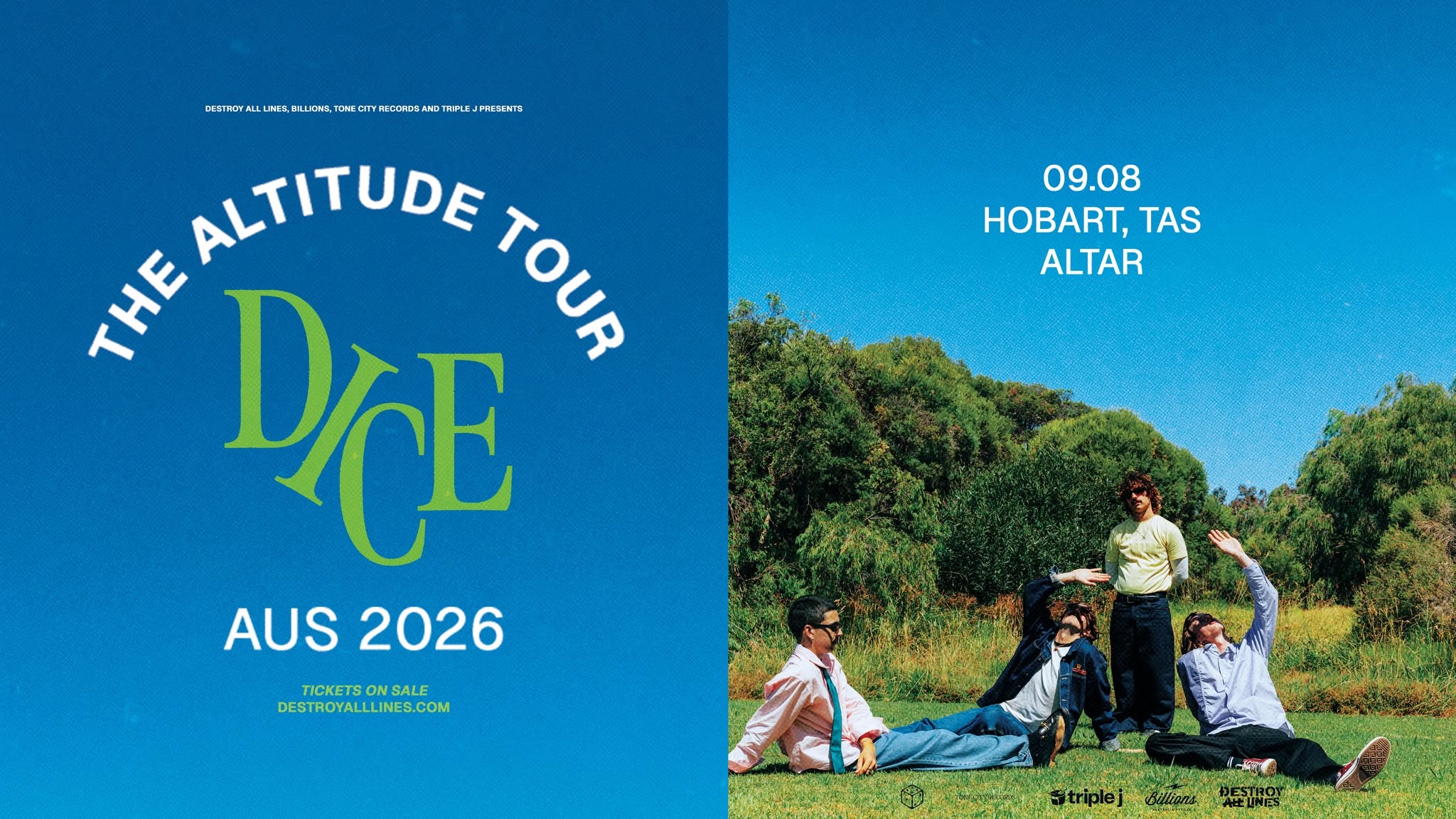 Event Poster for Dice – The Altitude Tour | Hobart | EventsontheHorizon.com