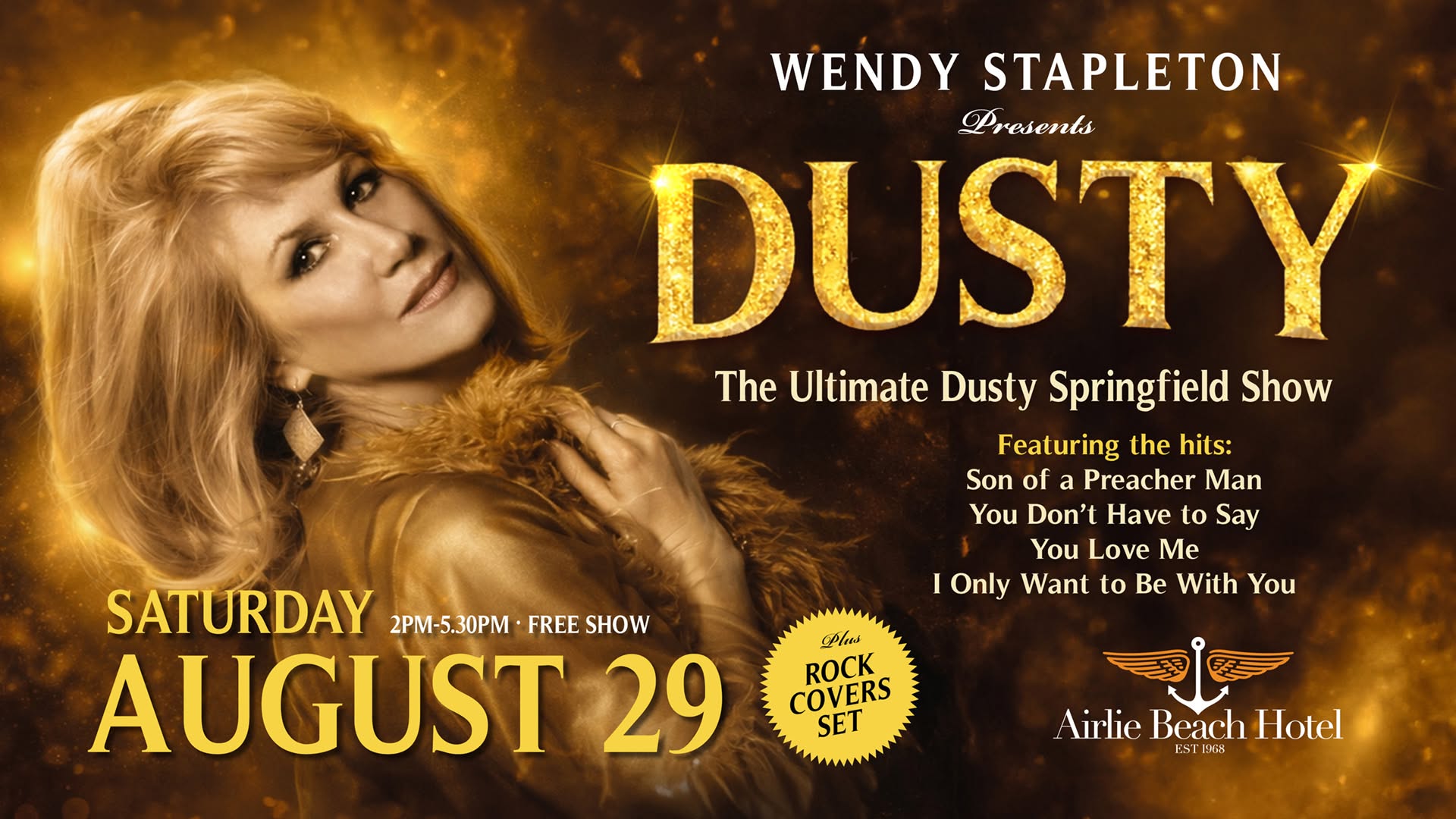 Event Poster for Dusty Springfield Show | Airlie Beach | EventsontheHorizon.com