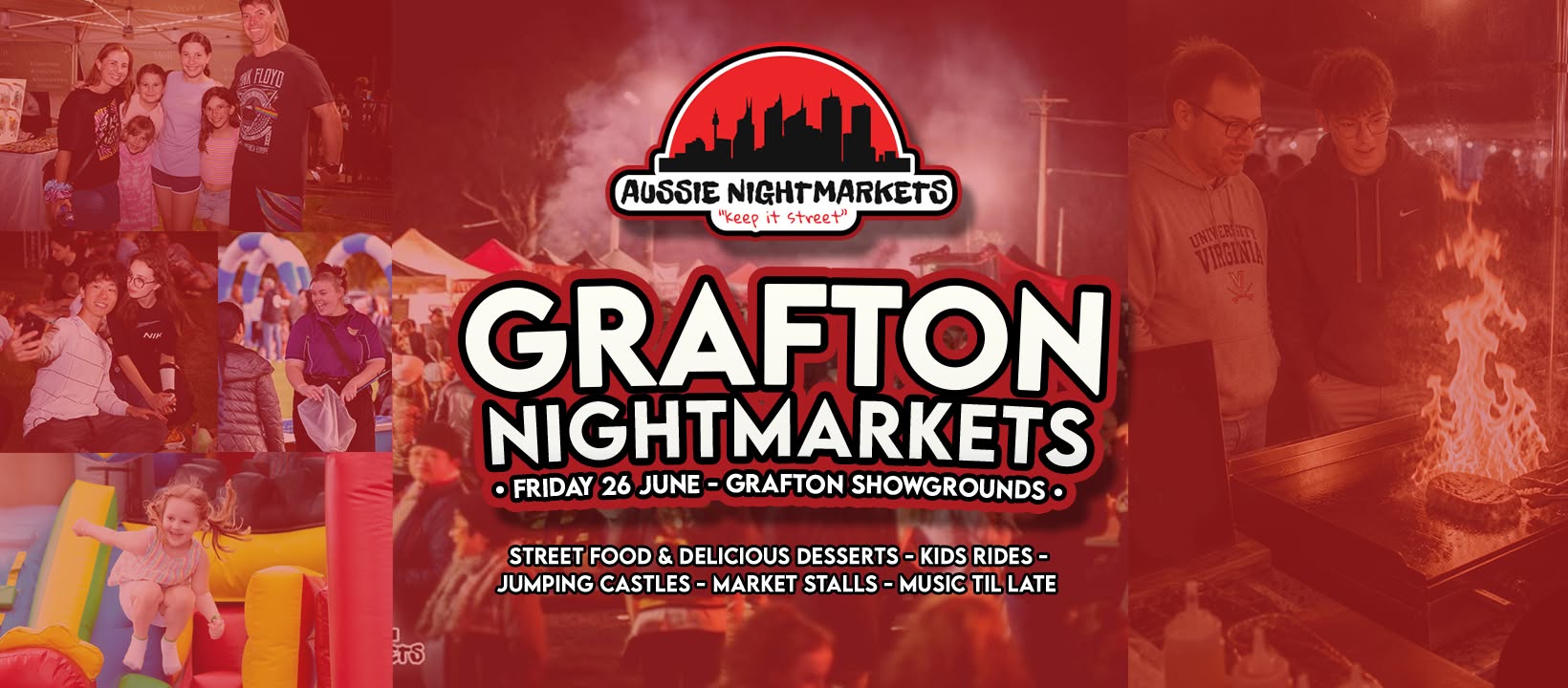 Event Poster for Aussie NightMarkets | Grafton | EventsontheHorizon.com