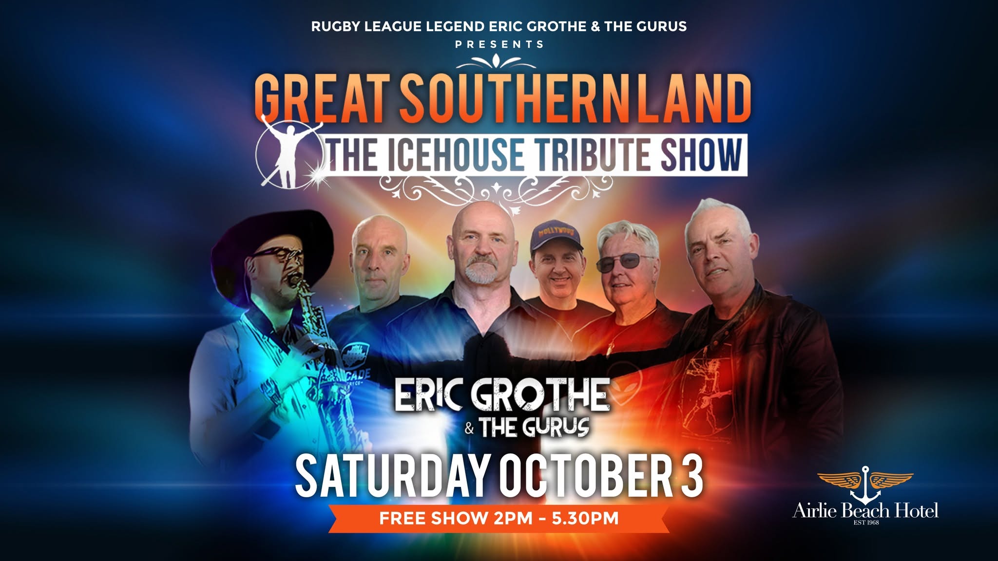 Event Poster for Great Southern Land – The ICEHOUSE Tribute Show | Airlie Beach | EventsontheHorizon.com