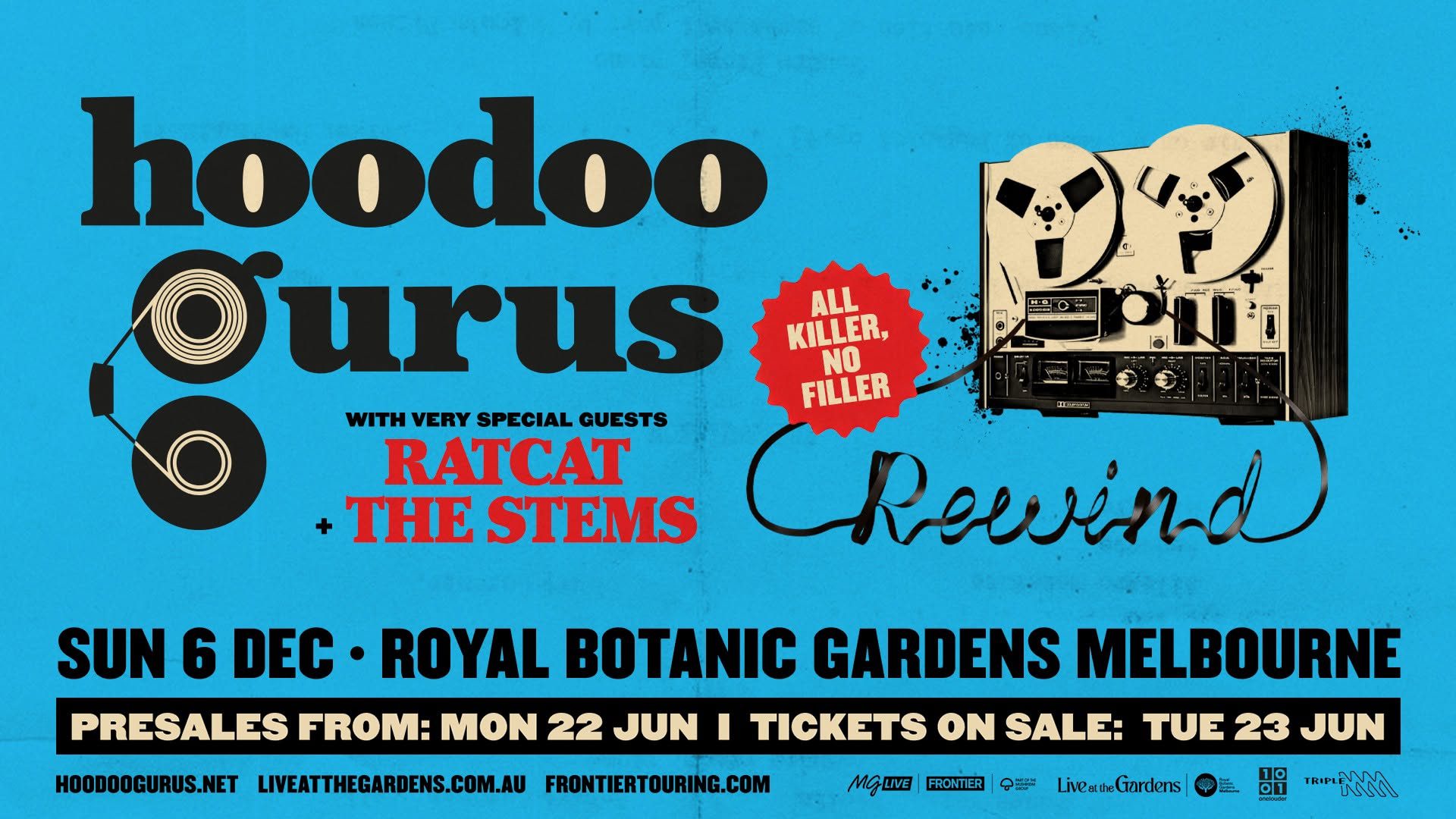 Event Poster for Live At The Gardens – Hoodoo Gurus | Melbourne | EventsontheHorizon.com