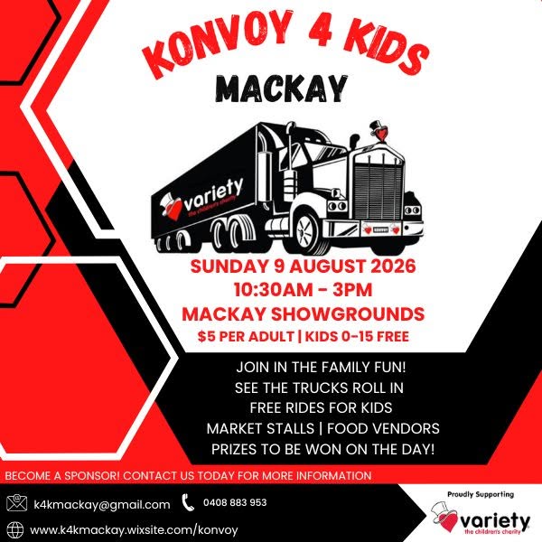 Event Poster for Konvoy 4 Kids Mackay 2026 | EventsontheHorizon.com