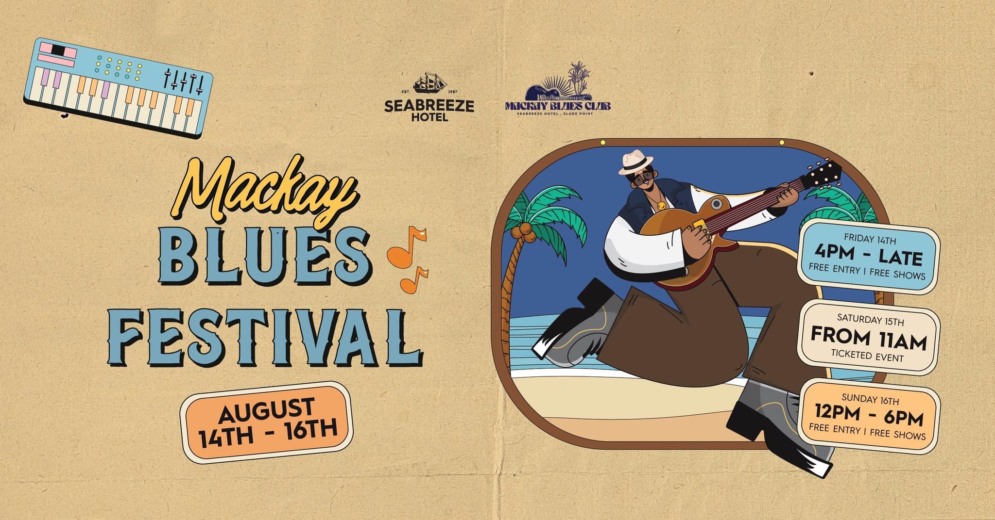 Event Poster for Mackay Blues Festival 2026 | EventsontheHorizon.com