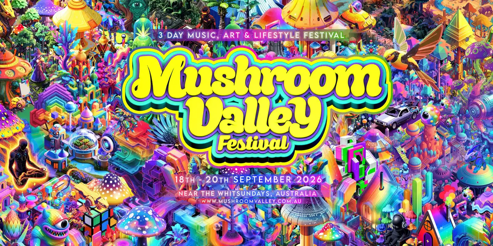 Event Poster for Mushroom Valley Festival 2026 | Yalboroo | EventsontheHorizon.com