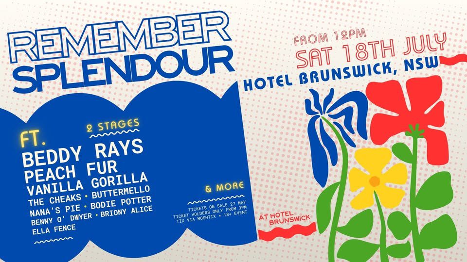Event Poster for Remember Splendour @ Hotel Brunswick | EventsontheHorizon.com