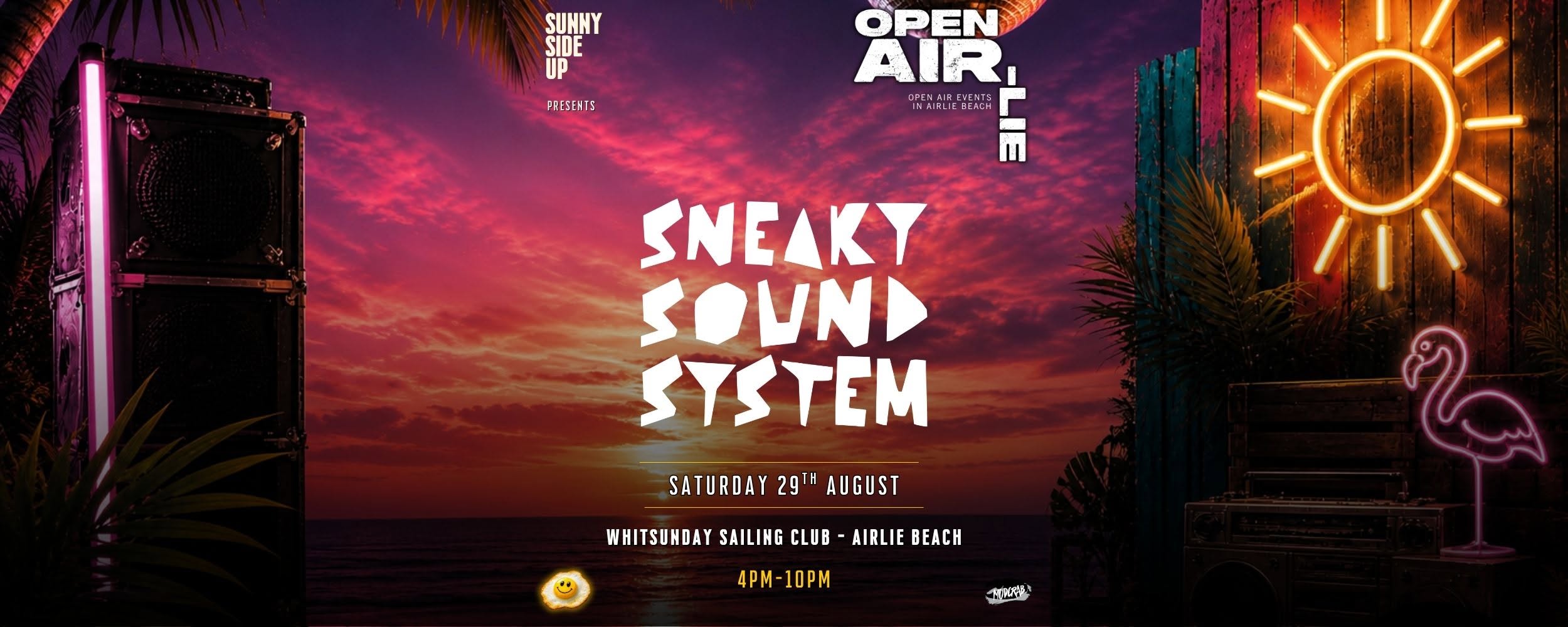 Event Poster for Open Air-lie ft Sneaky Sound System | Airlie Beach | EventsontheHorizon.com
