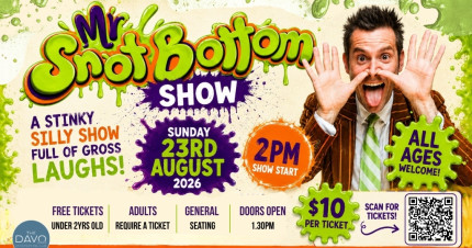 Event Card poster for Mr Snotbottom – Stinky Silly Show | Davistown