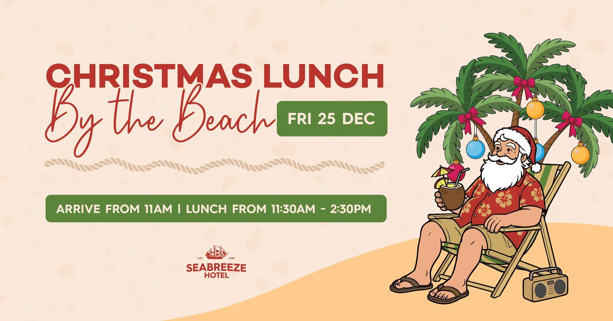 Event Poster for Christmas Luncheon by the Beach 2026 | Mackay | EventsontheHorizon.com