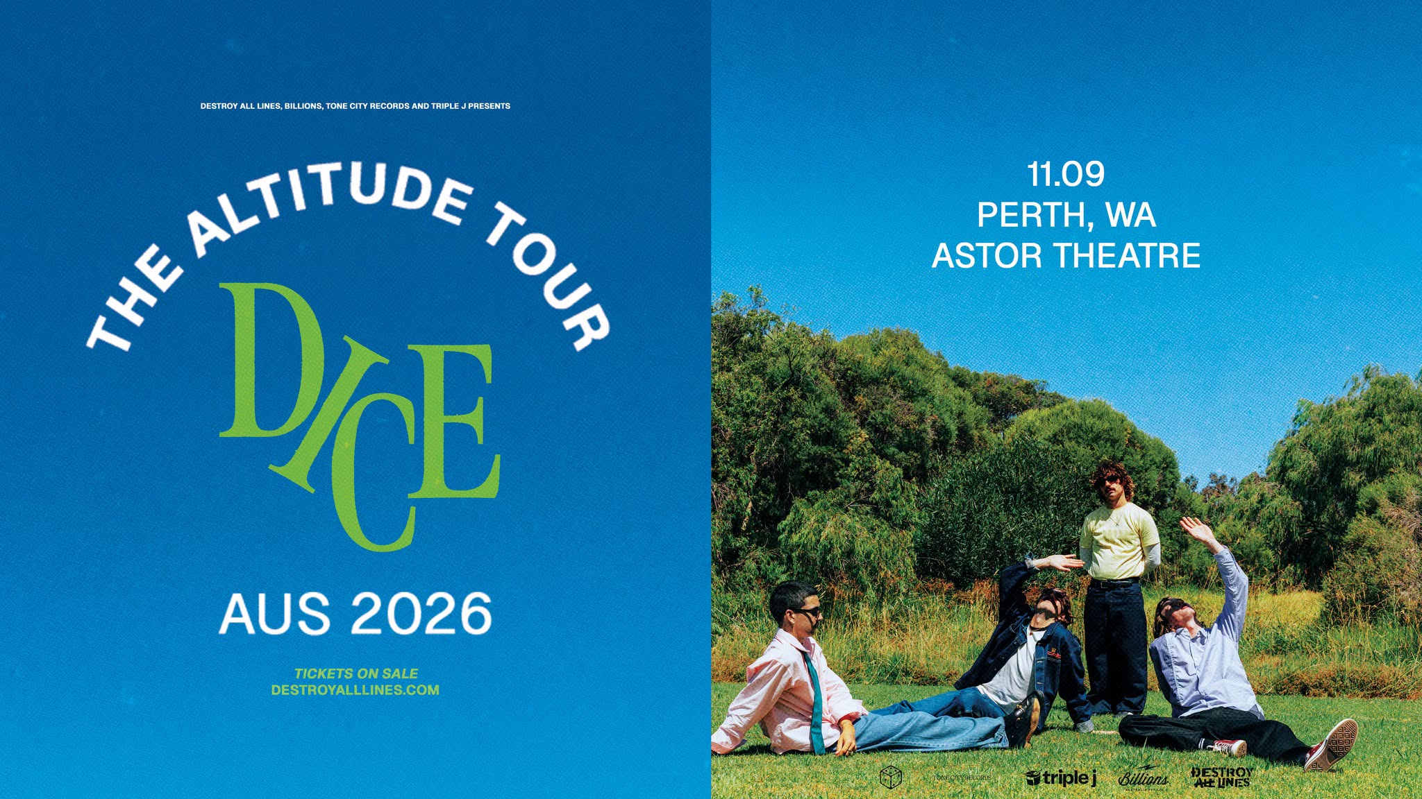 Event Poster for Dice – The Altitude Tour | Perth | EventsontheHorizon.com