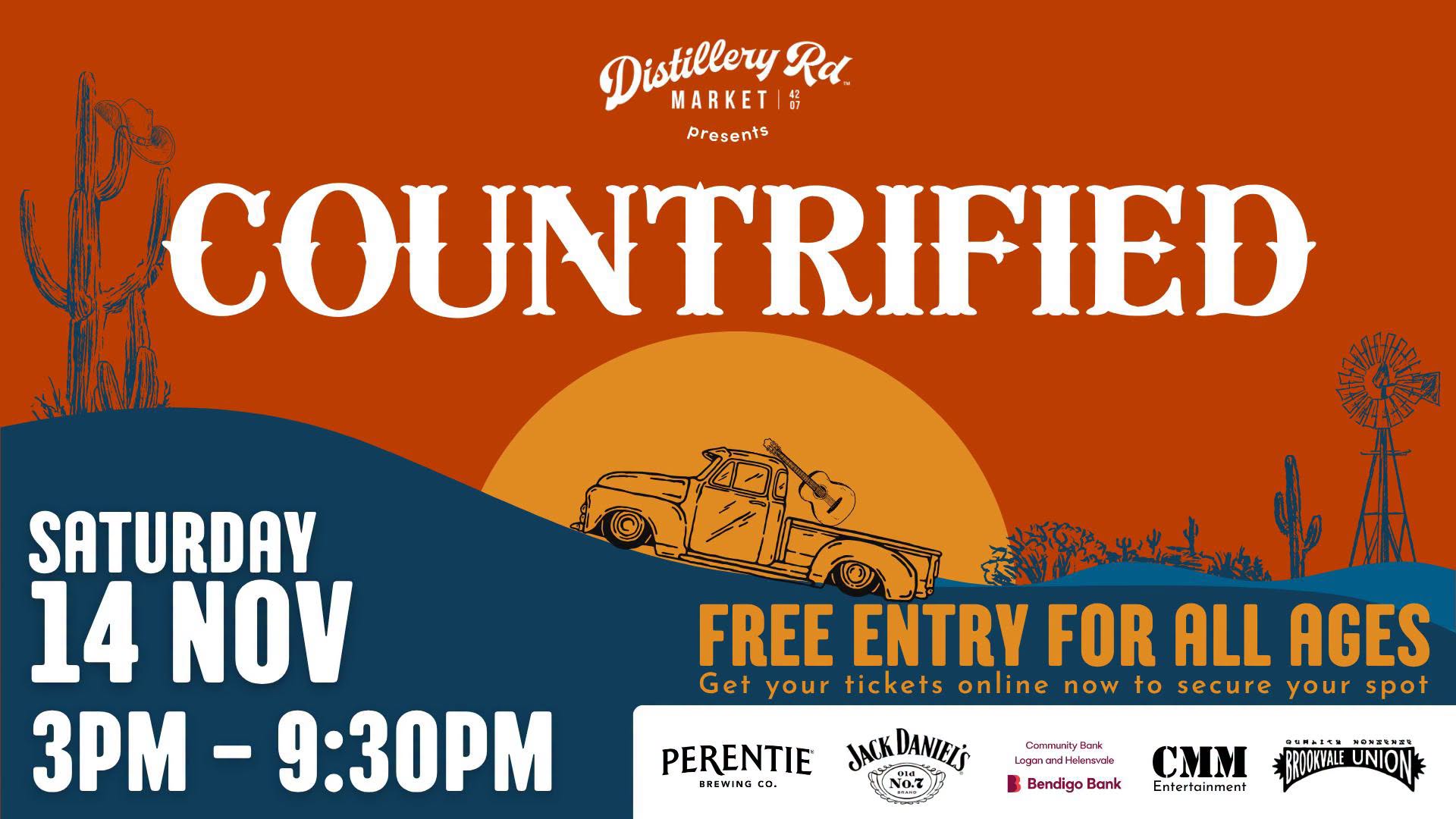 Event Poster for Countrified at Distillery Road Market | Eagleby | EventsontheHorizon.com