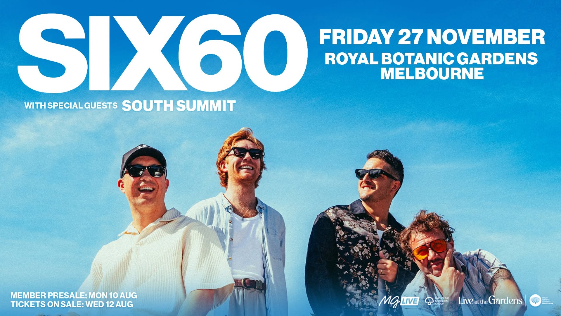 Event Poster for Live At The Gardens – Six60 | Melbourne | EventsontheHorizon.com