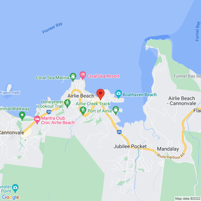 Map of event location, Half the World Away – OASIS Tribute Show | Airlie Beach | EventsontheHorizon.com