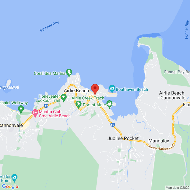 Map of event location, Lisa Hunt’s – Forever Soul | Airlie Beach | EventsontheHorizon.com