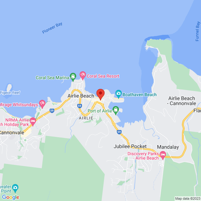 Map of event location, Sheeran Out Loud | Airlie Beach | EventsontheHorizon.com
