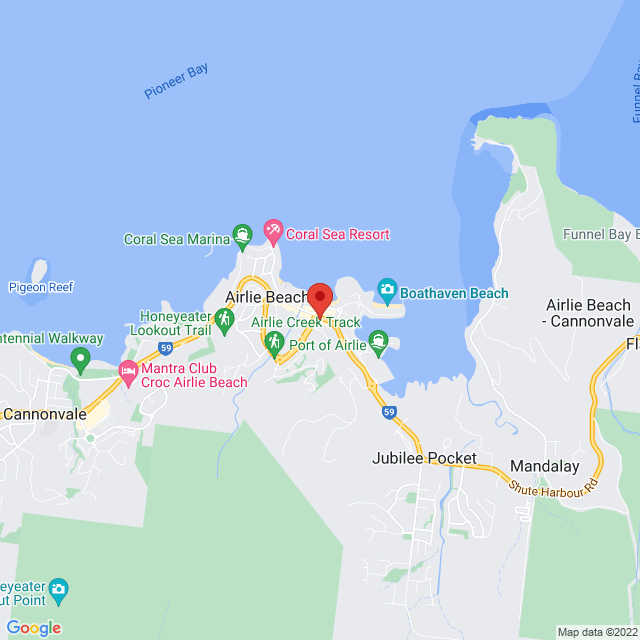 Map of event location, R’N’B Party Night with Moses Smith | Airlie Beach | EventsontheHorizon.com