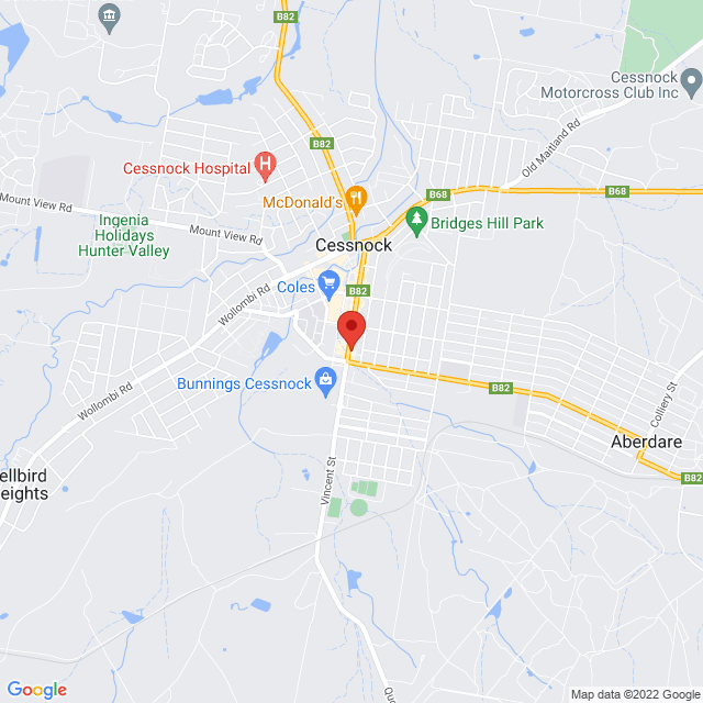 Map of event location, The Years (Live) @ Pedens Hotel | Cessnock | EventsontheHorizon.com