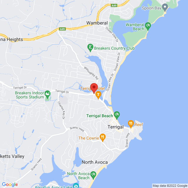 Map of event location, Terrigal Lagoon Xmas Night Market 2022 | EventsontheHorizon.com