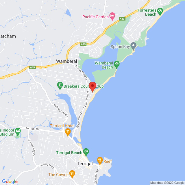 Map of event location, Kingswood (Live) @ Wamberal Ocean View Cafe | EventsontheHorizon.com