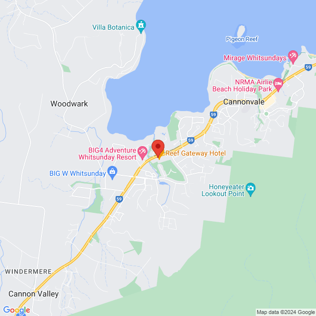 Map of event location, Drag Bingo @ Reef Gateway Hotel | Cannonvale | EventsontheHorizon.com
