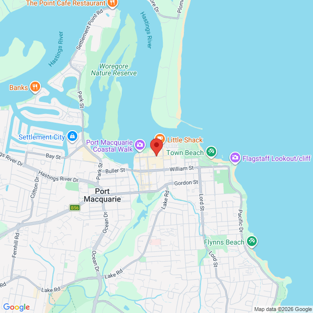 Map of event location, Cirque Nouvelle – A New Evolution of Circus | Port Macquarie | EventsontheHorizon.com