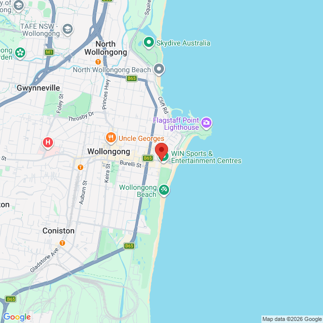 Map of event location, Urzila Carlson – Fatty On A Yacht | Wollongong | EventsontheHorizon.com