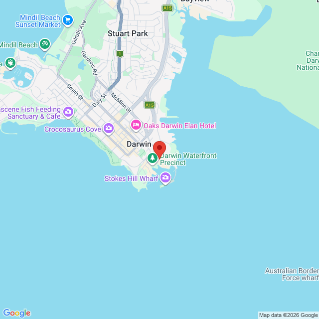 Map of event location, Urzila Carlson – Fatty On A Yacht | Darwin | EventsontheHorizon.com