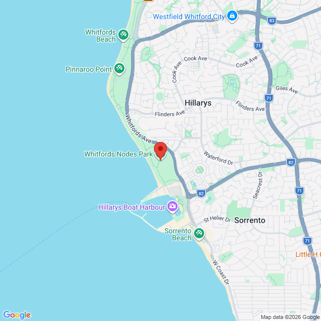 Map of event location, Red Hot Summer Tour 2026 – Paul Kelly | Hillarys | EventsontheHorizon.com